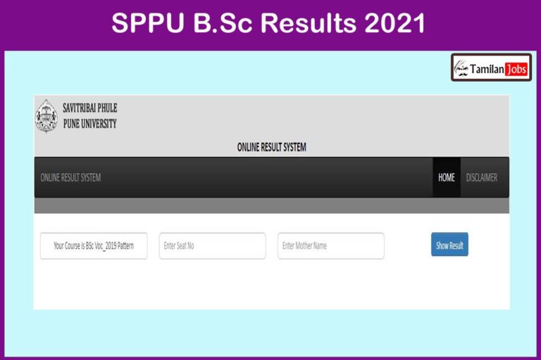 SPPU B.Sc Results 2021