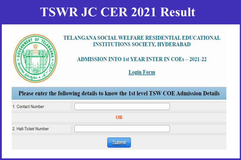 TSWR JC CER 2021 Result