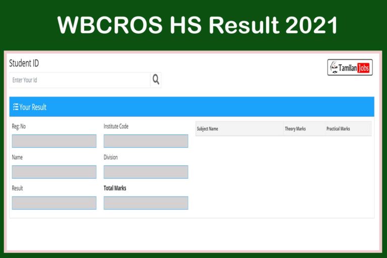 WBCROS HS Result 2021