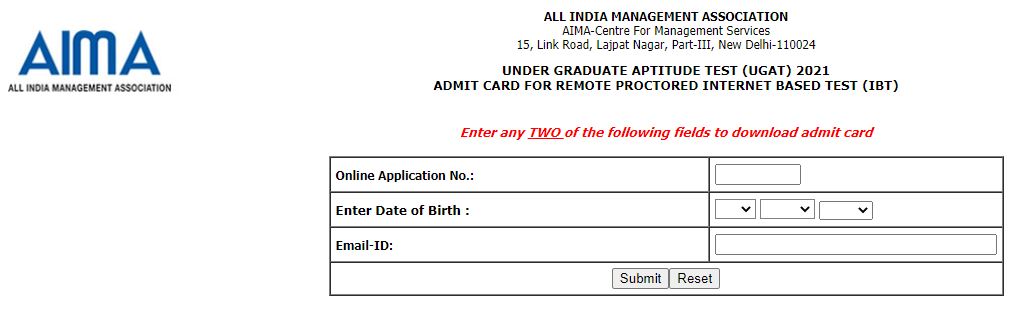 AIMA UGAT Admit Card 2021