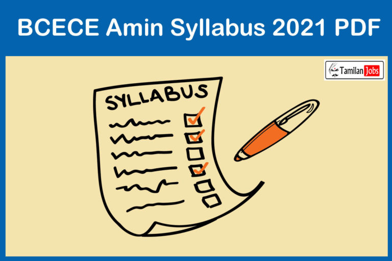 BCECE Amin Syllabus 2021 PDF