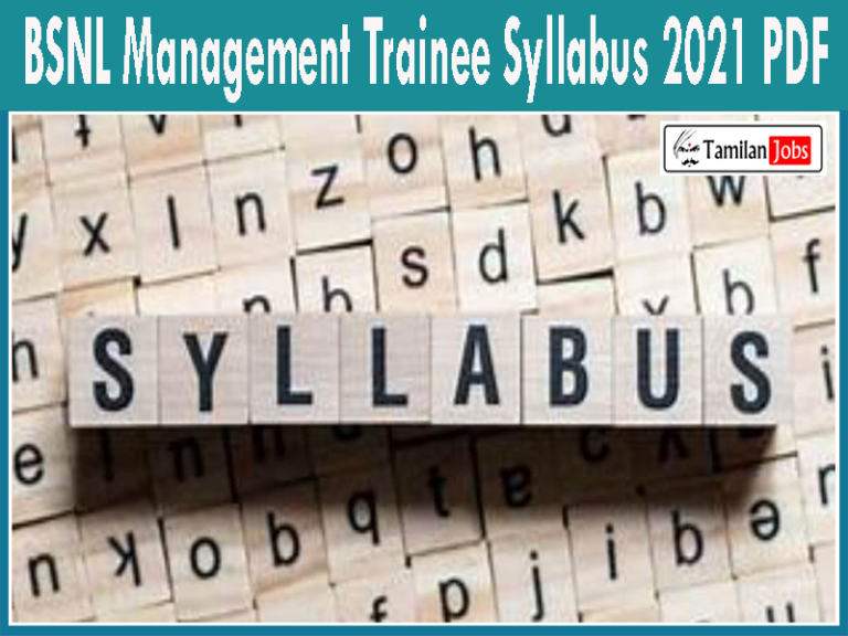 BSNL Management Trainee Syllabus 2021 PDF