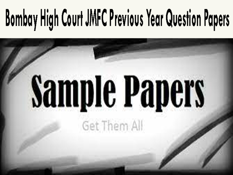 Bombay High Court JMFC Previous Year Question Papers