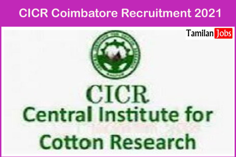 CICR Coimbatore Recruitment 2021