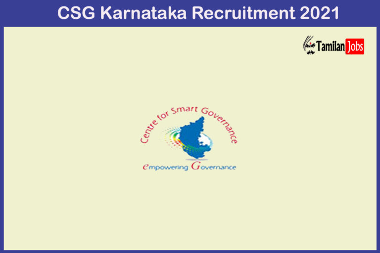 CSG Karnataka Recruitment 2021