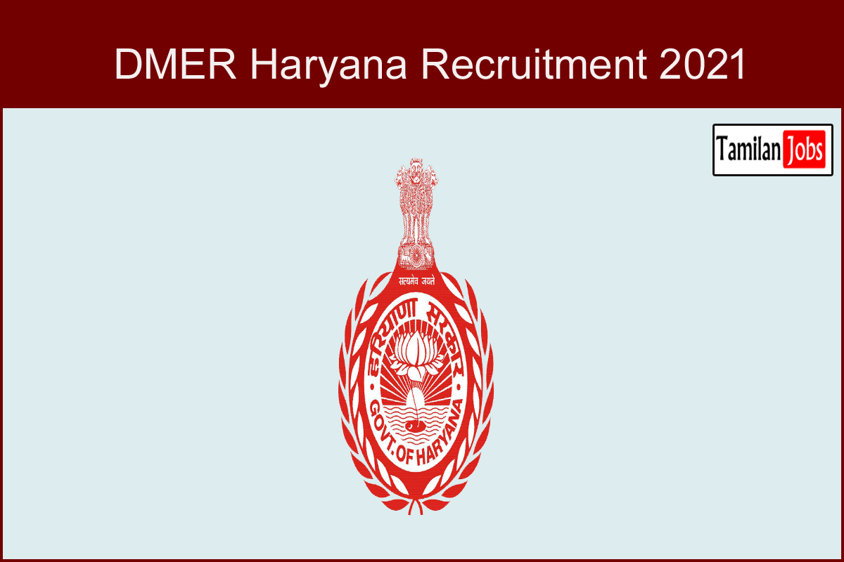 DMER Haryana Recruitment 2021