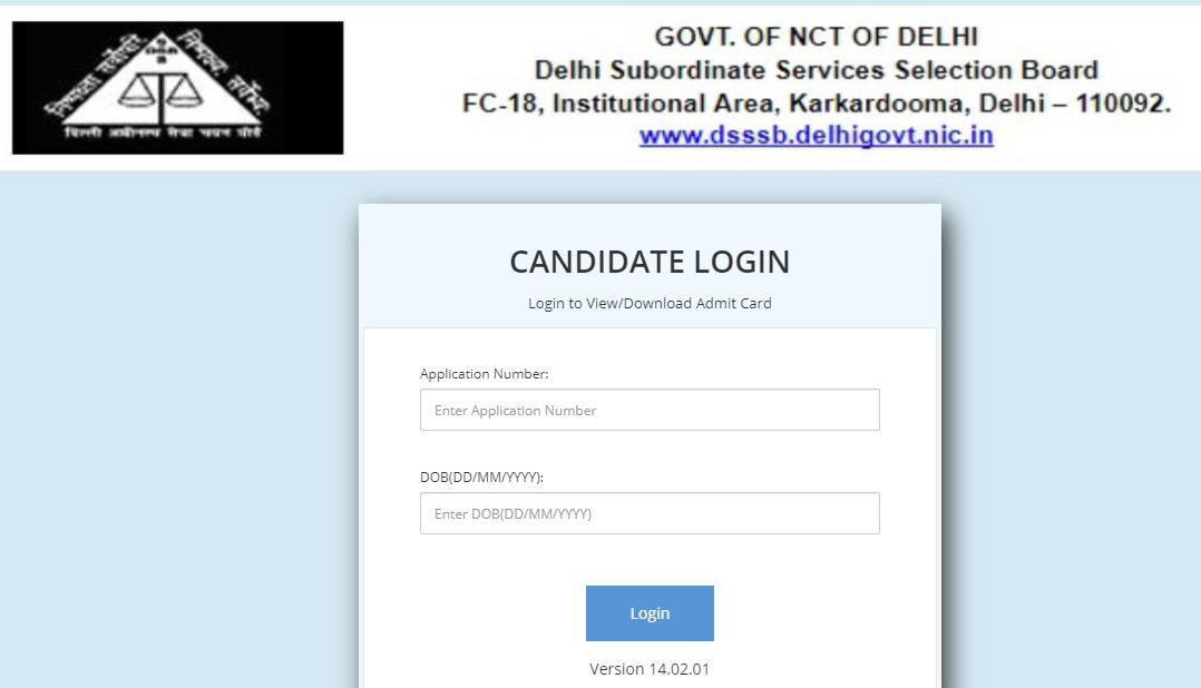 DSSSB PGT Admit Card 2021 Download