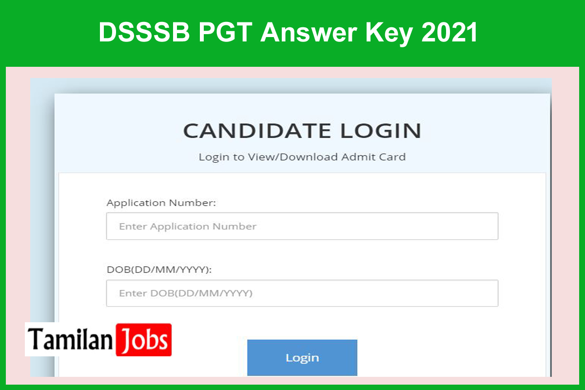 DSSSB PGT Answer Key 2021
