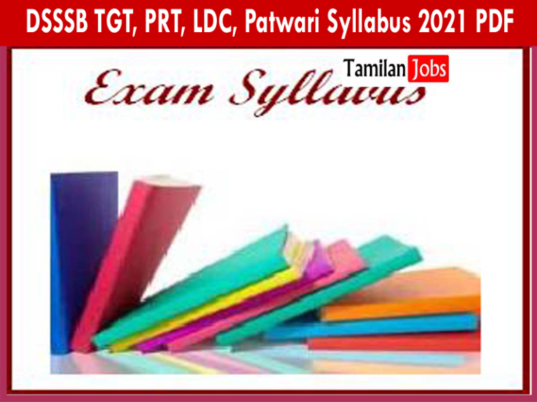 DSSSB TGT, PRT, LDC, Patwari Syllabus 2021 PDF