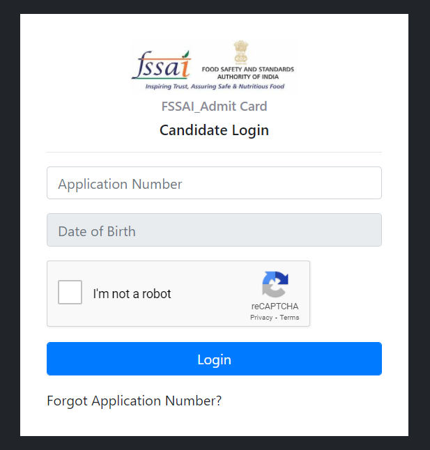 FSSAI Admit Card 2021