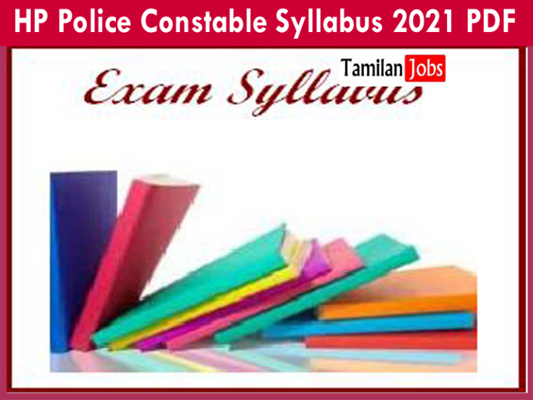 HP Police Constable Syllabus 2021 PDF Download