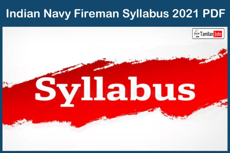 Indian Navy Fireman Syllabus 2021 PDF