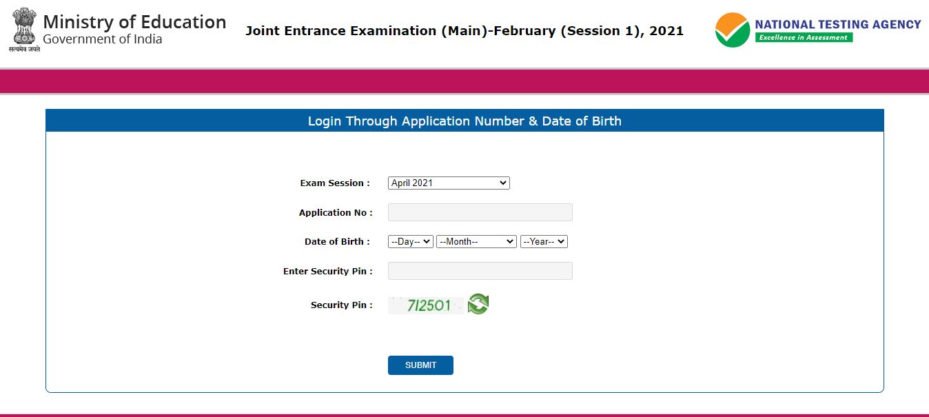 JEE Main Admit Card 2021