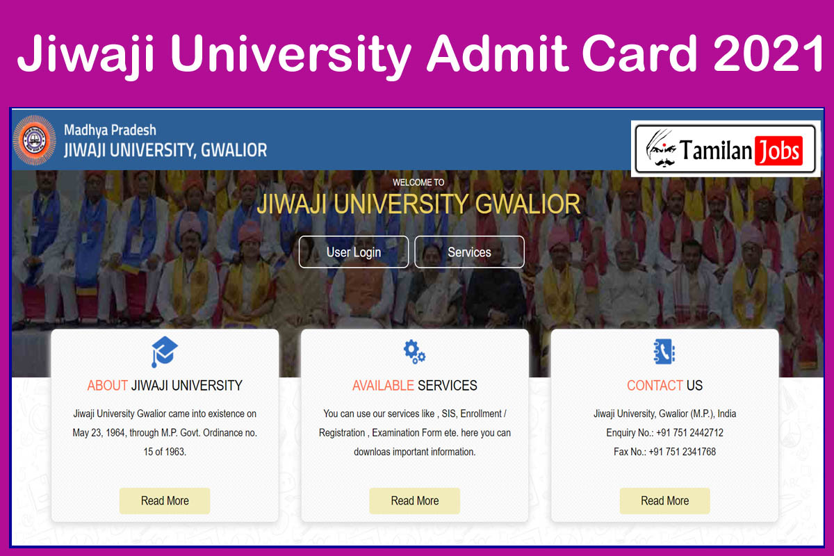 Jiwaji University Admit Card 2021