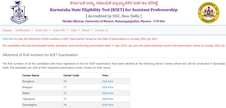 Karnataka State Eligibility Test Admit Card 2021