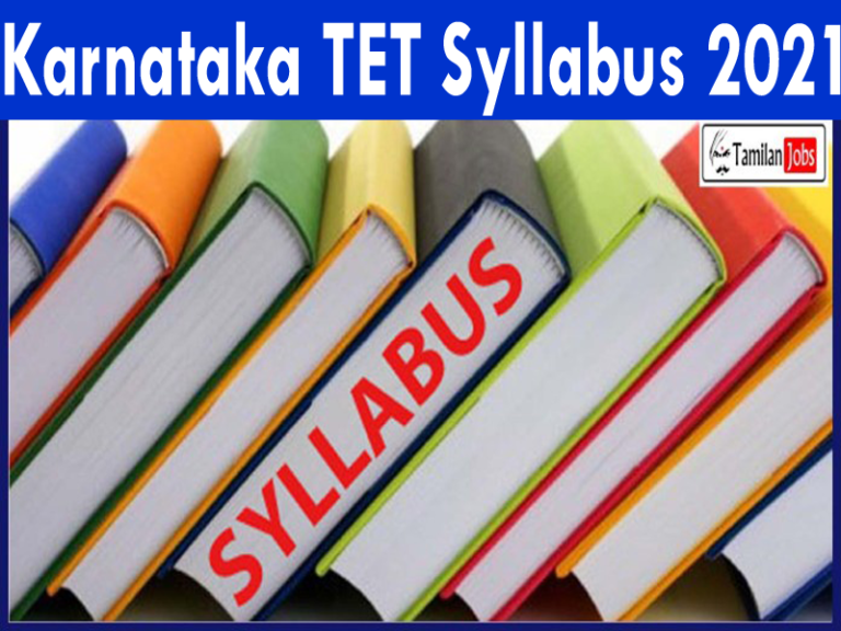 Karnataka TET Syllabus 2021 PDF