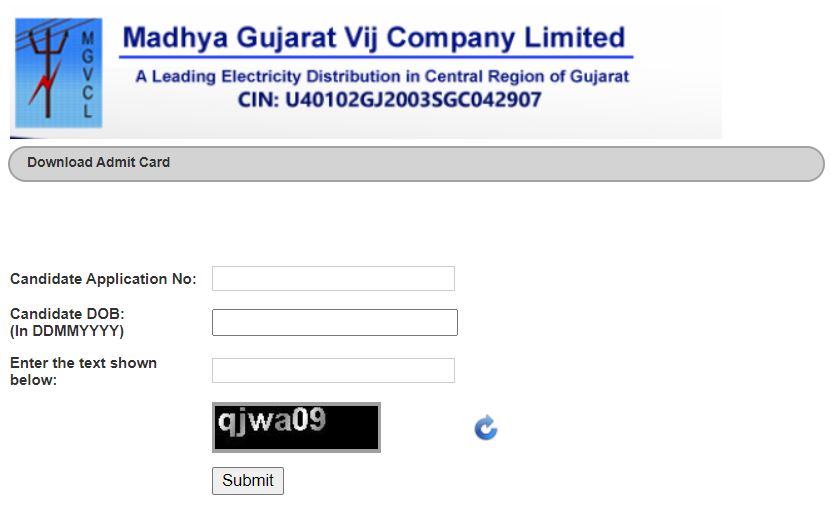 MGVCL Vidyut Sahayak Admit Card 2021