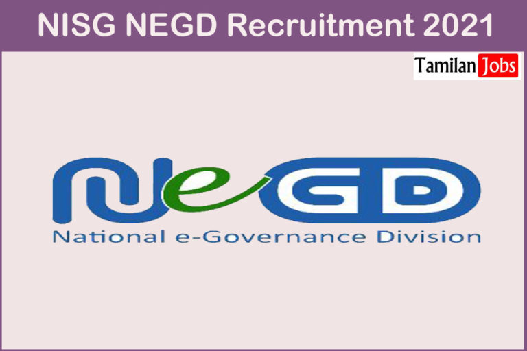 NISG NEGD Recruitment 2021