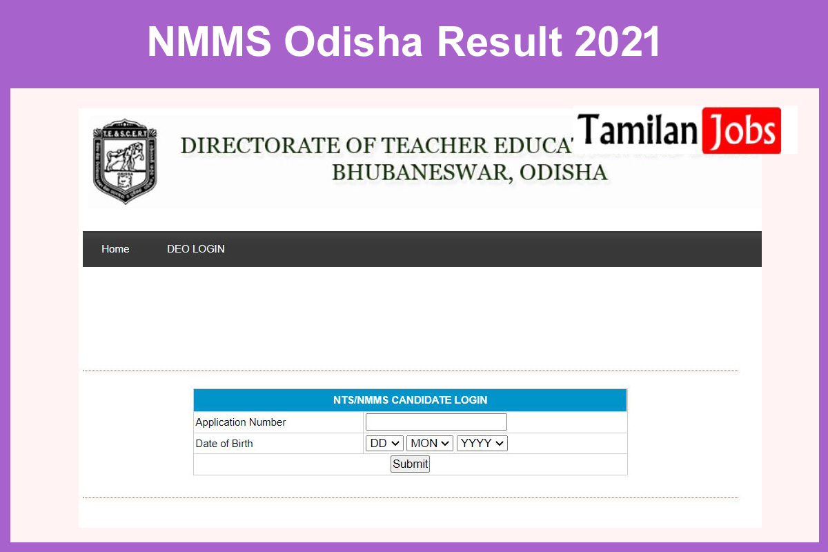 NMMS Odisha Result 2021