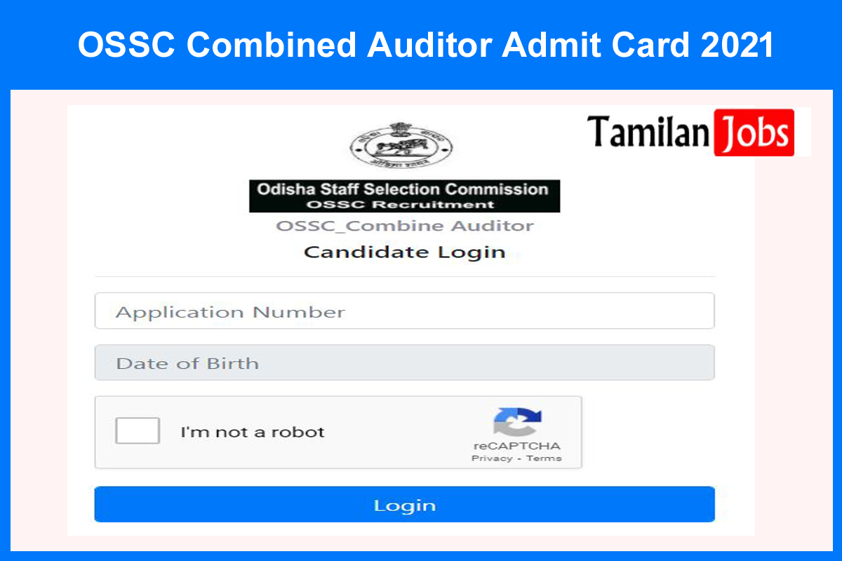 OSSC Combined Auditor Admit Card 2021