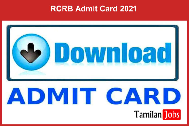 RCRB Admit Card 2021