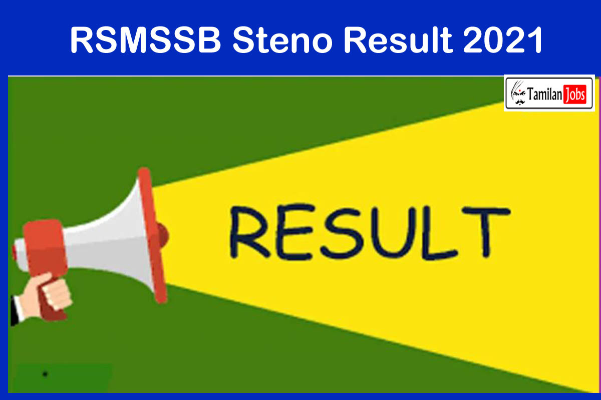 RSMSSB Steno Result 2021