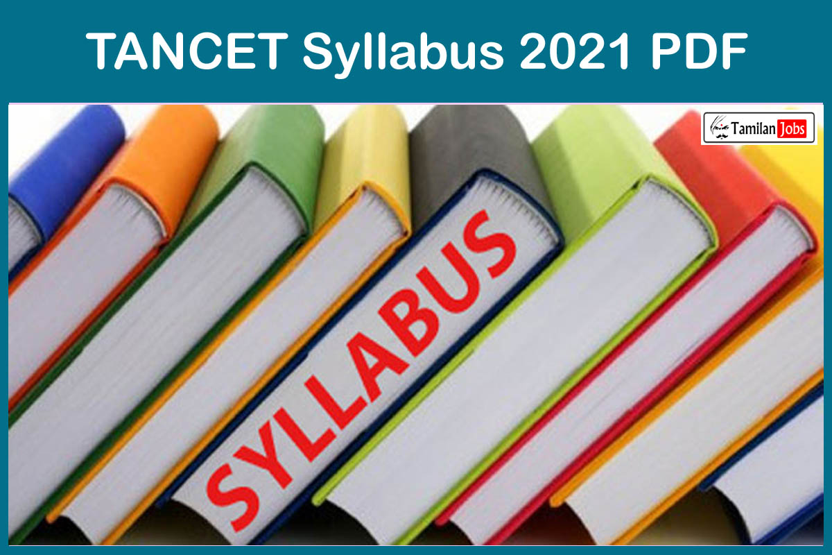 TANCET Syllabus 2021 PDF