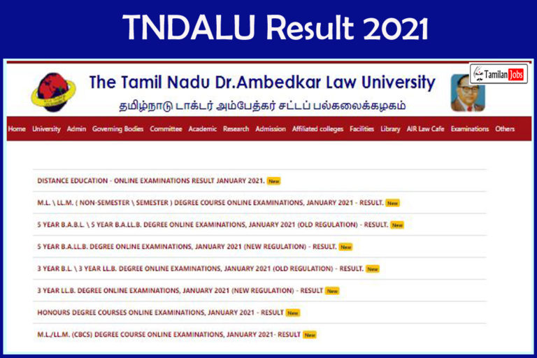 TNDALU Result 2021