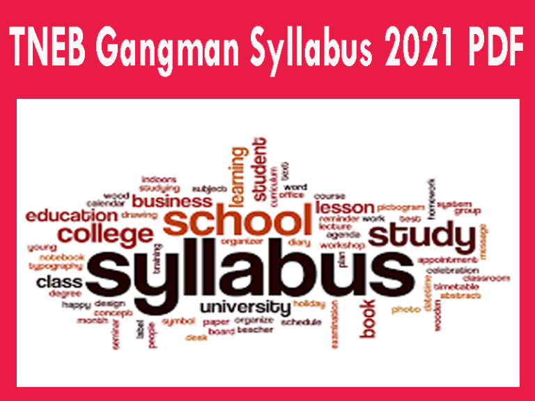 TNEB Gangman Syllabus 2021 PDF