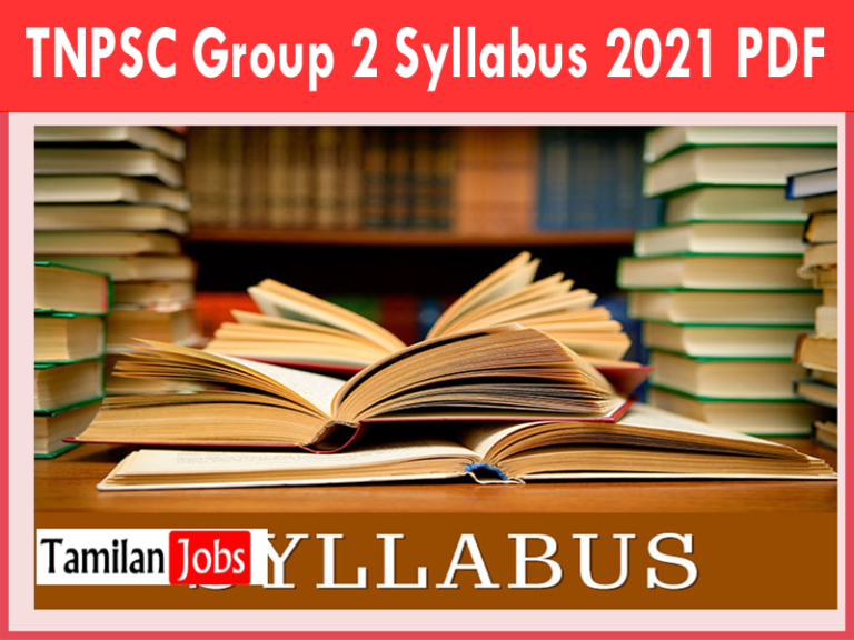 TNPSC Group 2 Syllabus 2021 PDF