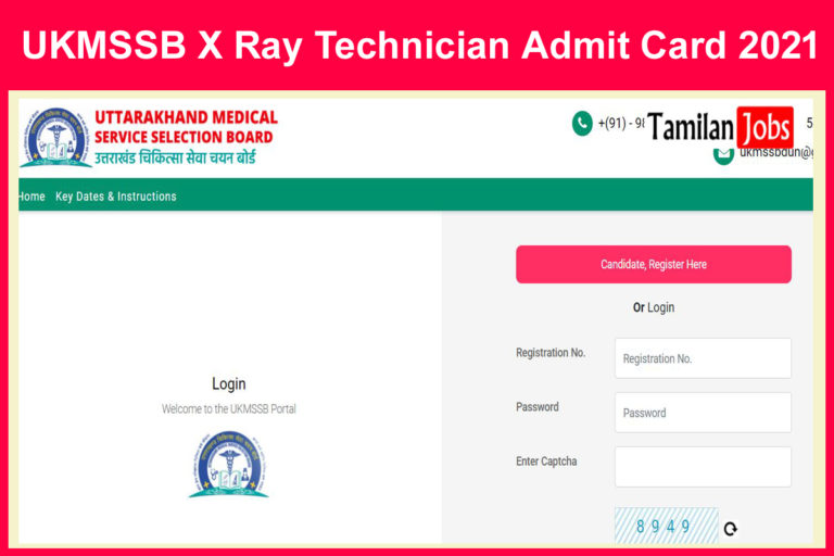 UKMSSB X Ray Technician Admit Card 2021