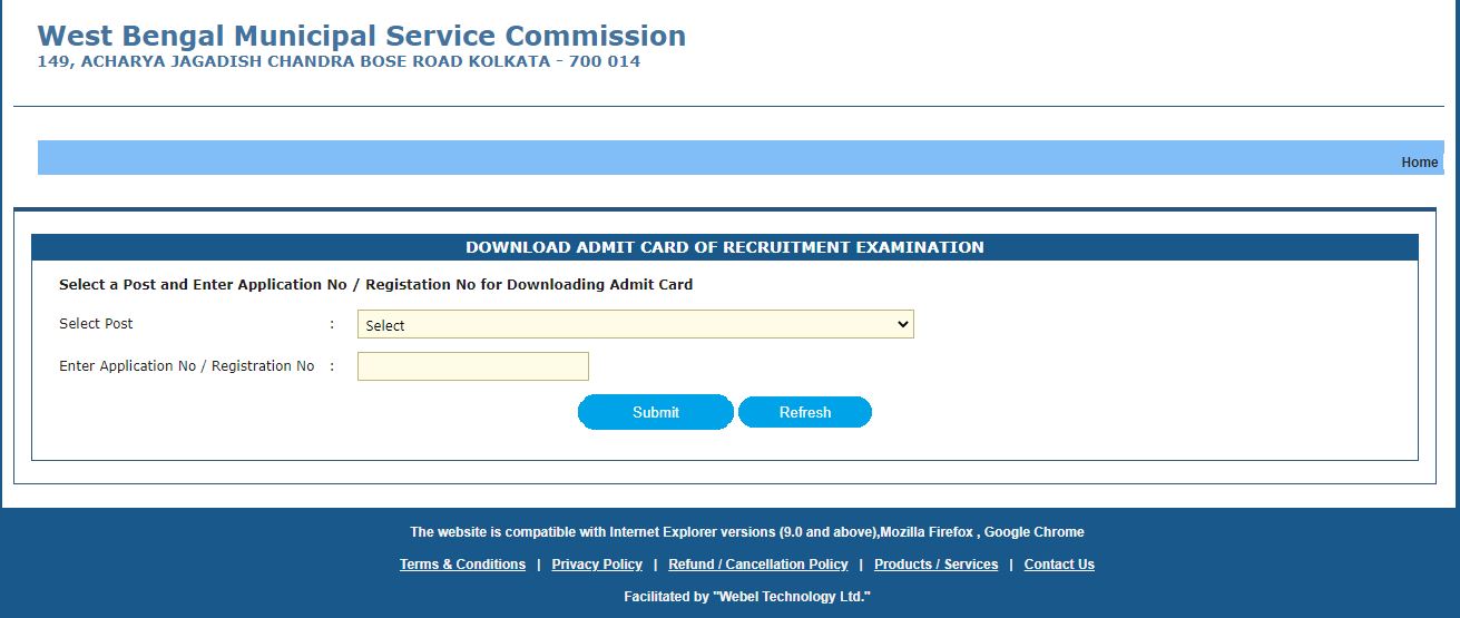 WBMSC Admit Card 2021