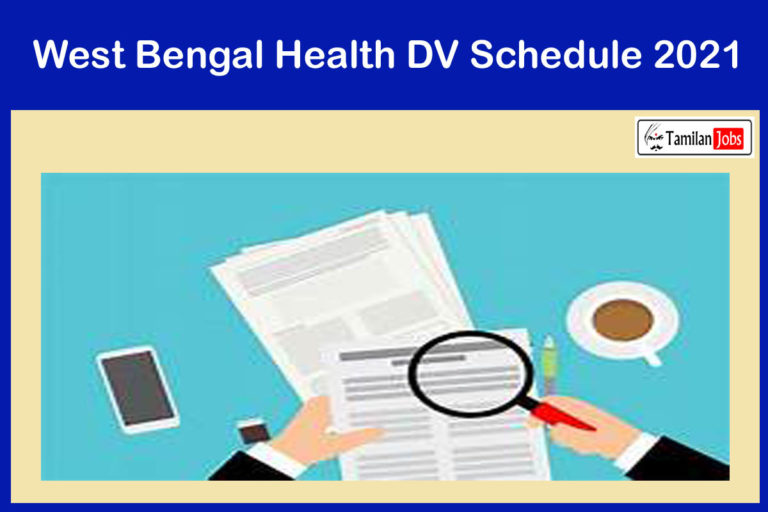 West Bengal Health DV Schedule 2021