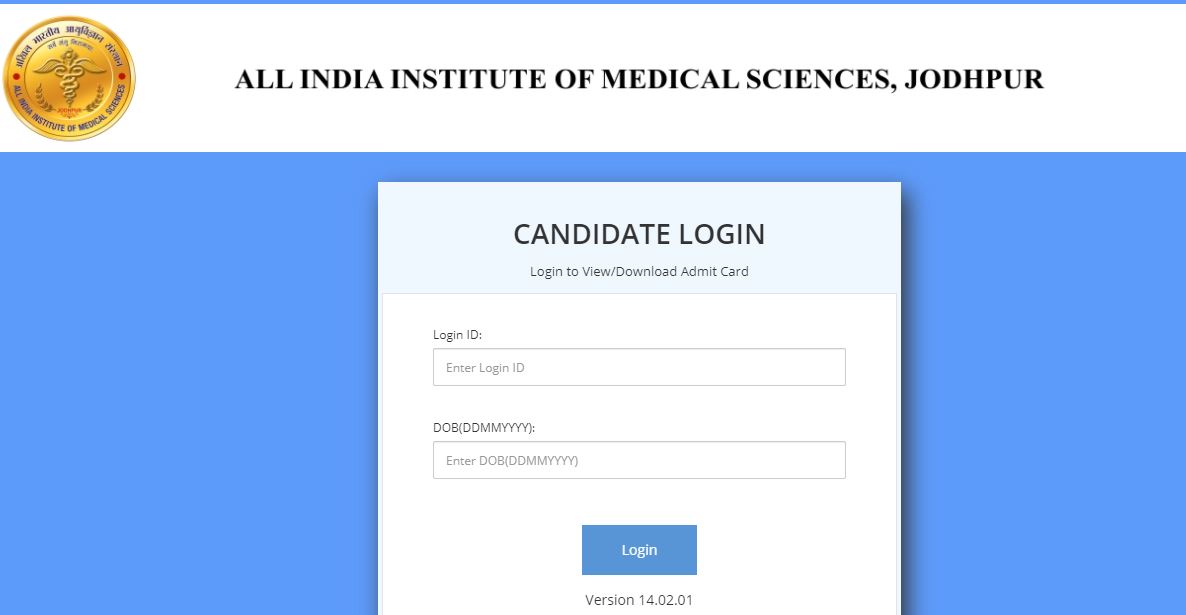 AIIMS Jodhpur Admit Card 2021