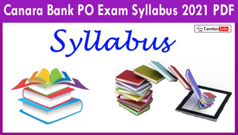 Canara Bank PO Exam Syllabus 2021 PDF