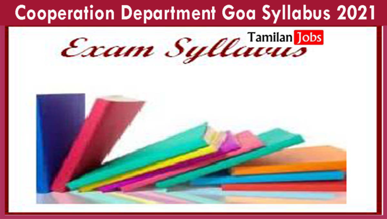 Cooperation Department Goa Syllabus 2021