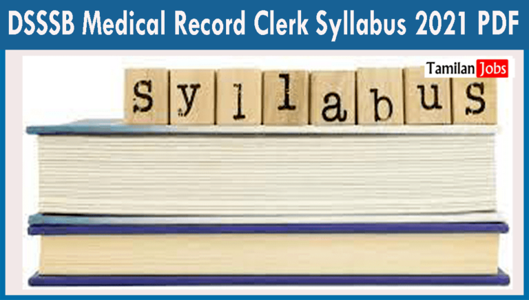 DSSSB Medical Record Clerk Syllabus 2021 PDF