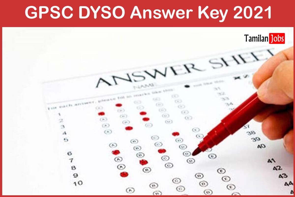 GPSC DYSO Answer Key 2021