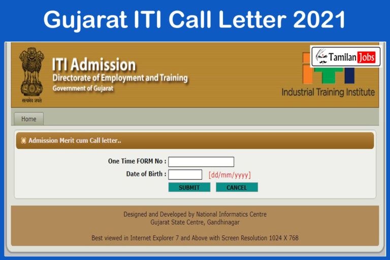 Gujarat ITI Call Letter 2021