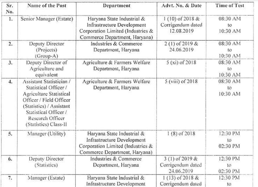 HPSC Exam Schedule 2021