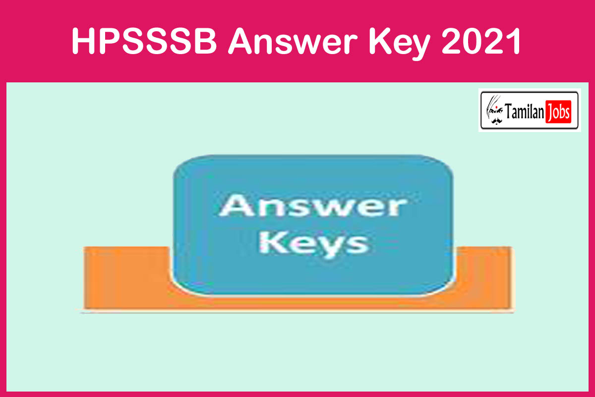 HPSSSB Answer Key 2021