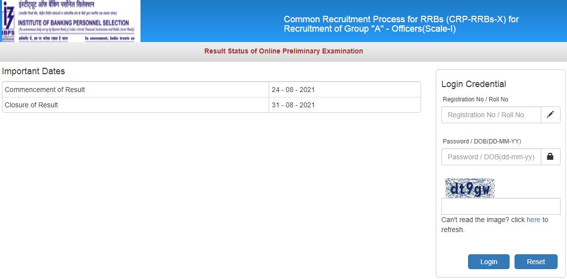 IBPS RRB PO Prelims Result 2021