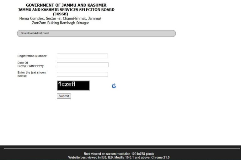 JKSSB Admit Card 2021 Download (Out) for Advt. No. 02/2021 @jkssb.nic.in, Check Exam Date Details Here