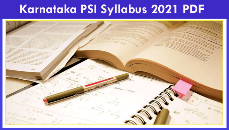 Karnataka PSI Syllabus 2021 PDF