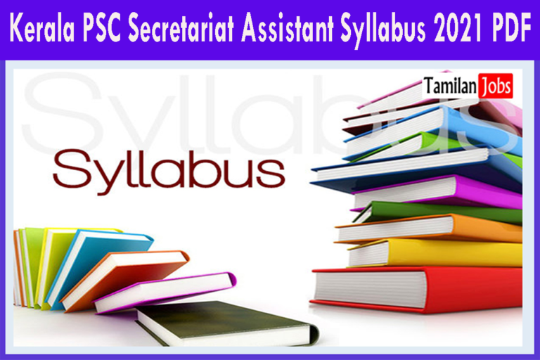 Kerala PSC Secretariat Assistant Syllabus 2021 PDF
