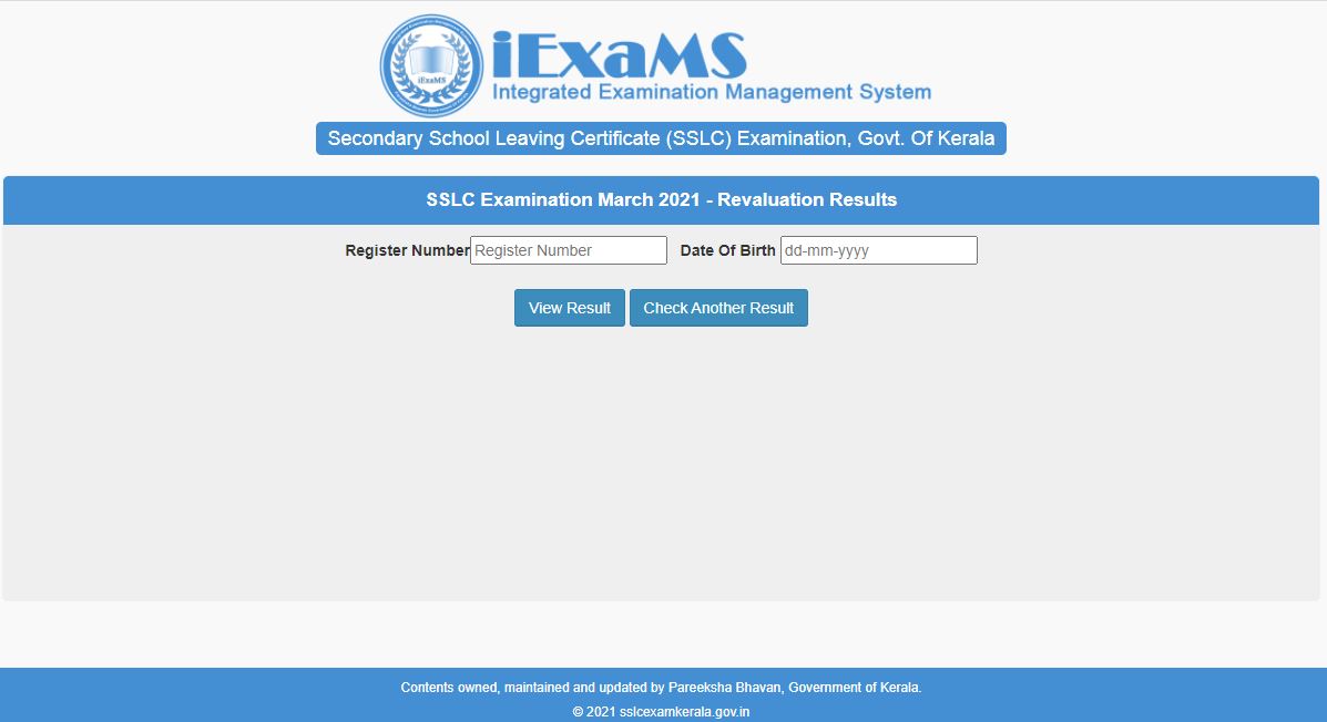 Kerala SSLC Revaluation Result 2021 Link