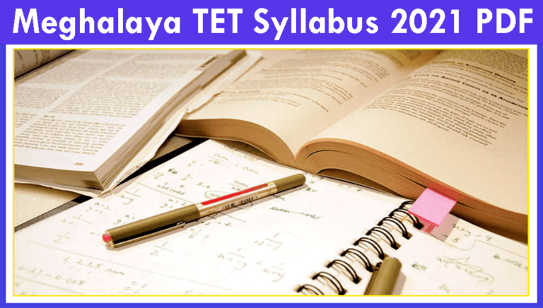 Meghalaya TET Syllabus 2021 PDF