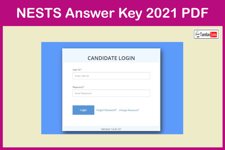 NESTS Answer Key 2021 PDF