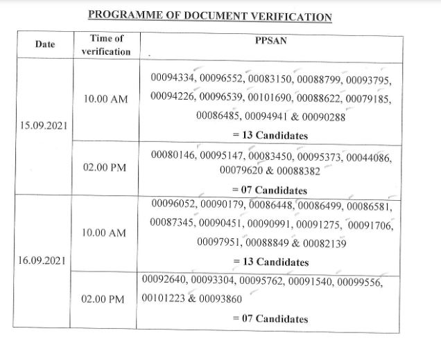 OPSC Assistant Professor DV Schedule 2021