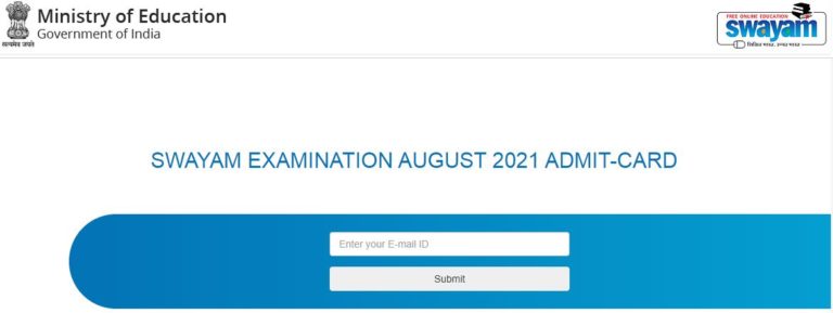 Swayam Admit Card August 2021